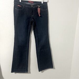 Rare Chivas Sz 11 Blue Flare Wide Leg Jeans Denim Embroidery Game Statement NWT